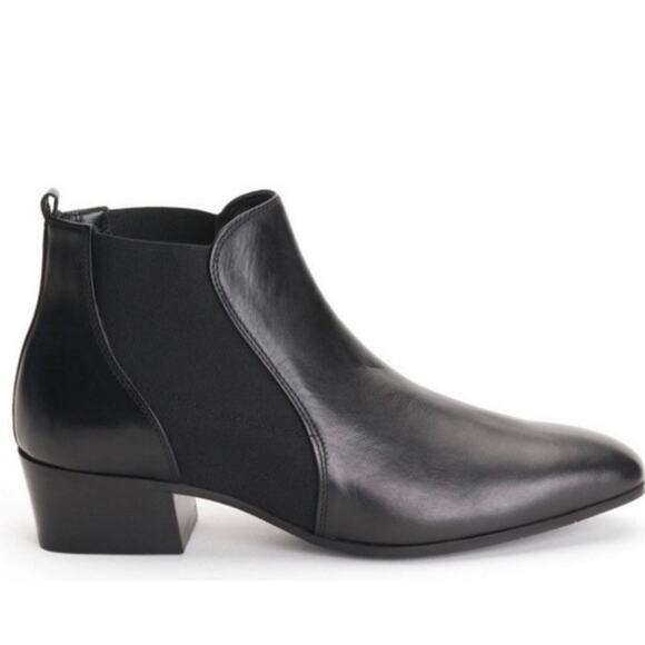 AQUATALIA WOMEN'S FALCO BLACK LEATHER CHELSEA ANKLE BOOTIES - SIZE 8.5 - Picture 10 of 10